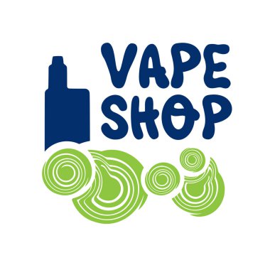 Vaping konusunda vektör logosu, elektronik sigara