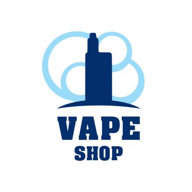 Vaping konusunda vektör logosu, elektronik sigara