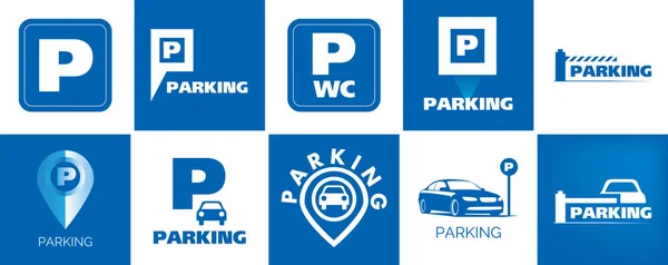 Vektor logotyp av bil-och cykelparkering område — Stock vektor