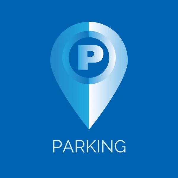 Logotipo vectorial de la zona de aparcamiento de coches y bicicletas — Vector de stock