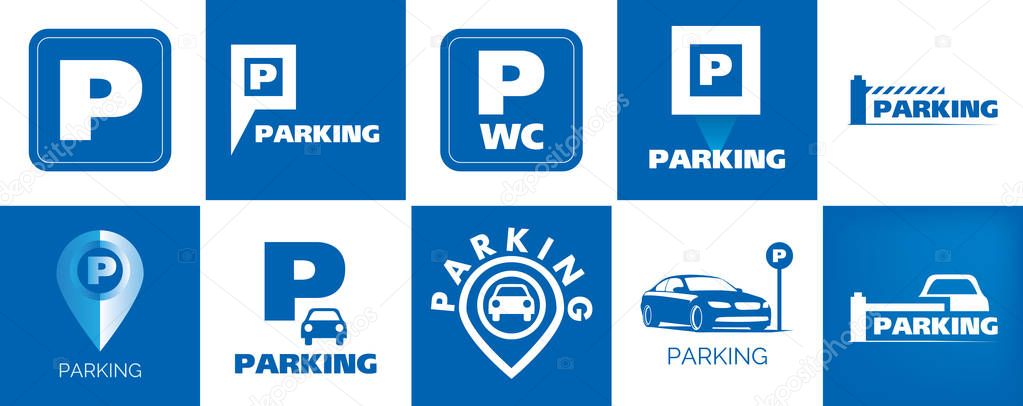 Vector logo of car Parking zone