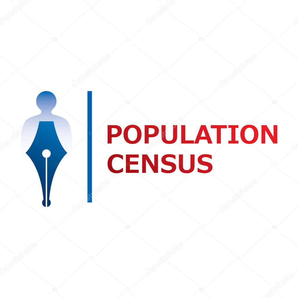 Vector logo for census, population count and demographic statistics