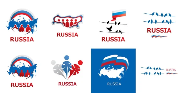 Logotipo vectorial con símbolos de Rusia, ruso — Archivo Imágenes Vectoriales