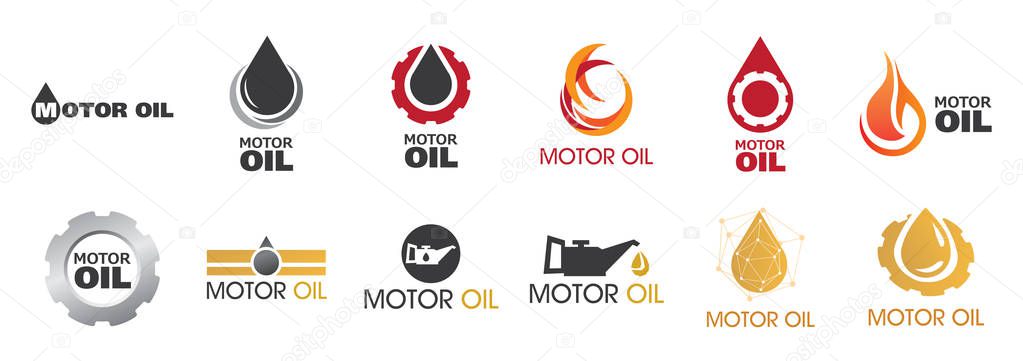 Vector logo, illustration of engine oil and fuel