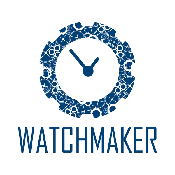 Logotipo do vetor para relojoeiro e reparação de relógios — Vetor de Stock