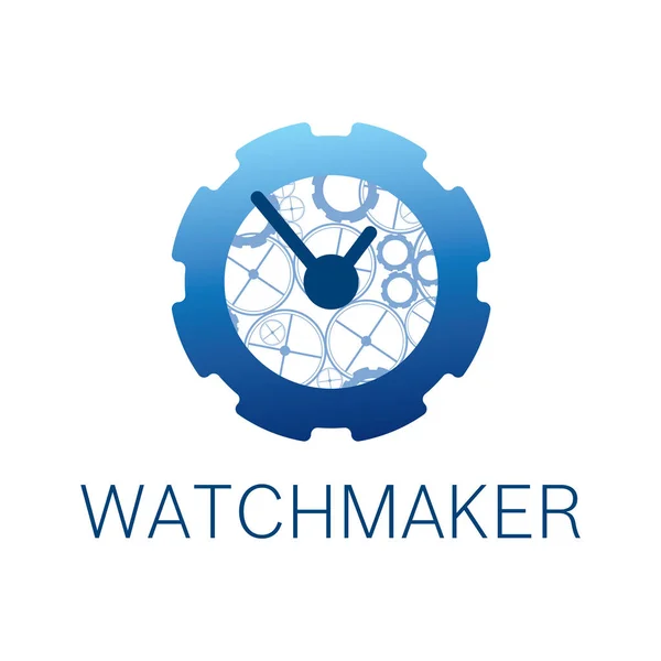 Logotipo vectorial para relojero y reparación de relojes — Vector de stock