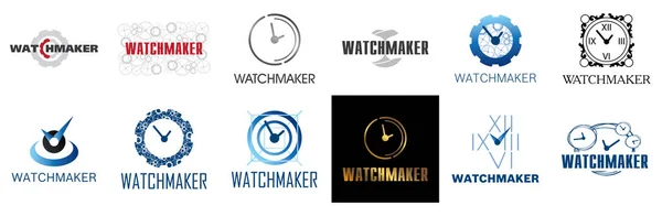 Saat üreticisi ve saat onarımı için vektör logosu — Stok Vektör