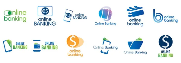 Vector logo voor online bank-en online transfers — Stockvector