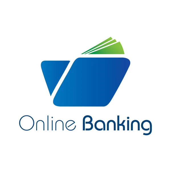 オンライン銀行およびオンライン送金のためのベクトルロゴ — ストックベクタ