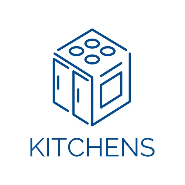 Logotipo vectorial de muebles de cocina, producción de cocina — Vector de stock
