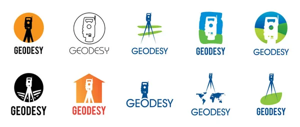 Logotipo de vetor de geodésia, design e topografia —  Vetores de Stock