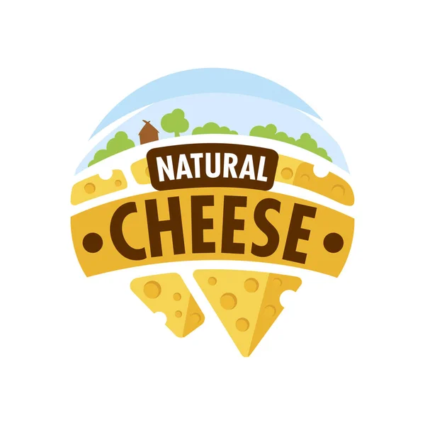 Bir Peynir Şirketinin Vektör Logosu — Stok Vektör