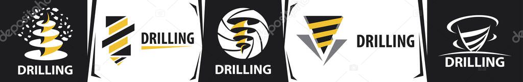 Vector logo of drilling, geodetic works