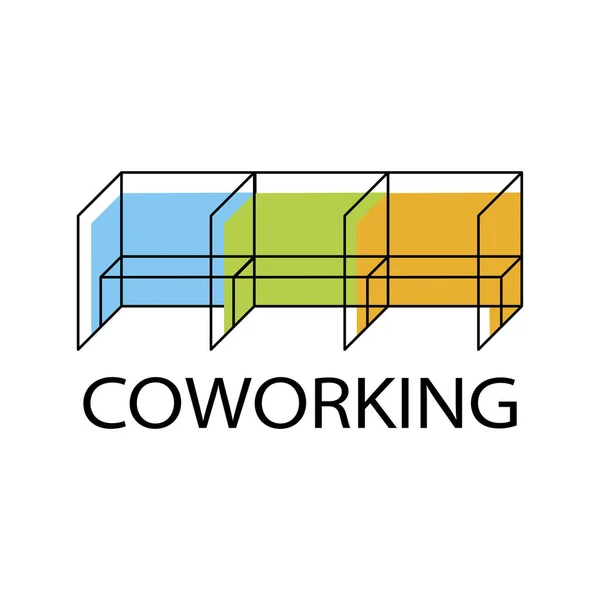 Vector Logo Coworking Workspace — Stock Vector