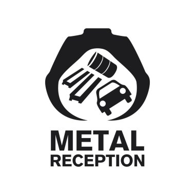 vektör logosu resepsiyonu ve kullanım metali