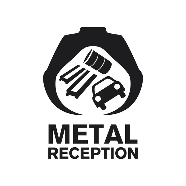 Vector Logotipo Recepción Utilización Metal — Vector de stock