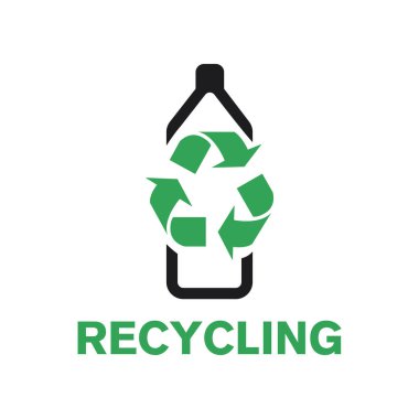Plastik ve cam geri dönüşümü için vektör logosu