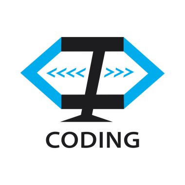 Kodlamanın vektör logosu, şirket.