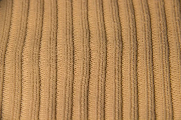 Background Beige Knitted Yarn Warm Straight Bulk Stripes — Stock Photo, Image