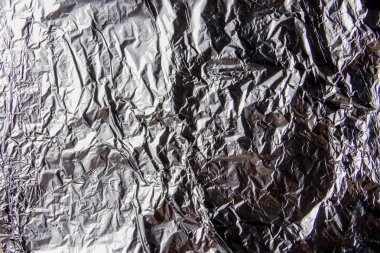 Arka plan doku çok buruşuk gümüş folyo