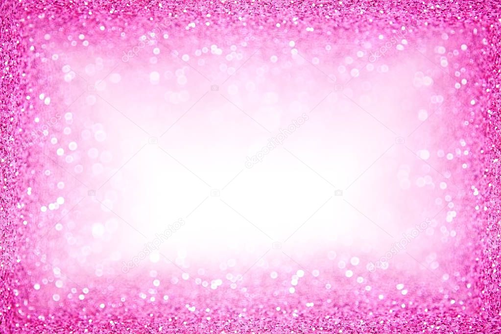 Abstract pink white glitter sparkle confetti background for happy birthday party invite, Christmas, princess baby girl texture, bachelorette sequin poster, girly kid border pattern or wedding frame