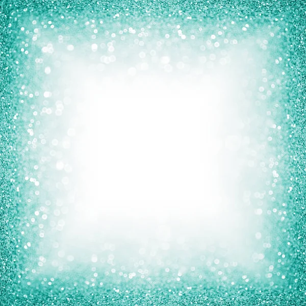 Teal Turquoise Glitter Border Frame Background Poster — Stock Photo