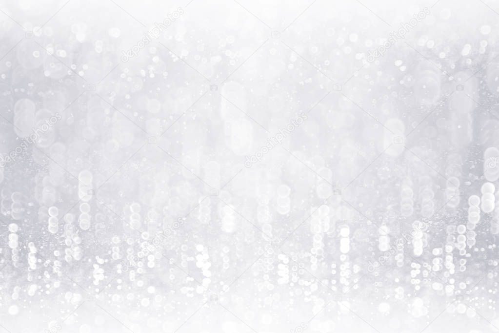 Silver White Glitter Snow Frosty Background or 25 Anniversary