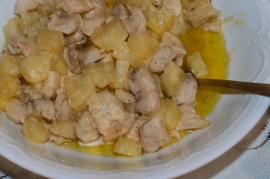 Kasede taze salata, yakın görüş. 