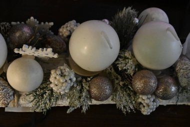 Yeni Noel dekorasyonları seti, tatil konsepti  