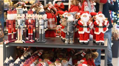 Yeni Noel dekorasyonları seti, tatil konsepti  