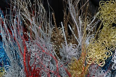 Yeni Noel dekorasyonları seti, tatil konsepti  