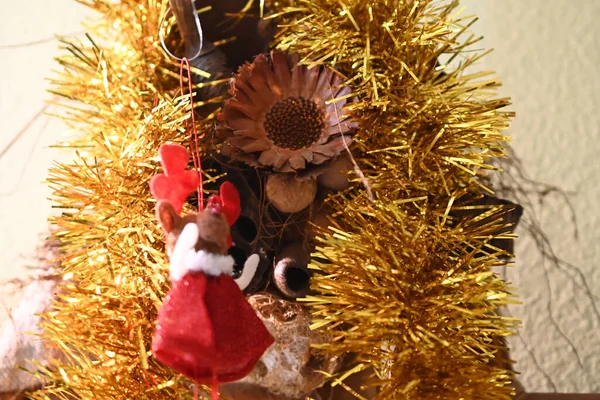 Nieuwe Feestelijke Kerstman Hert Decoratie Vakantie Concept — Stockfoto