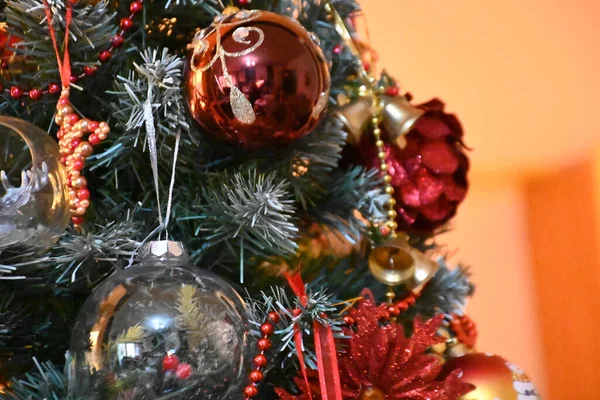 Las Decoraciones Navideñas Para Celebración Año Nuevo —  Fotos de Stock