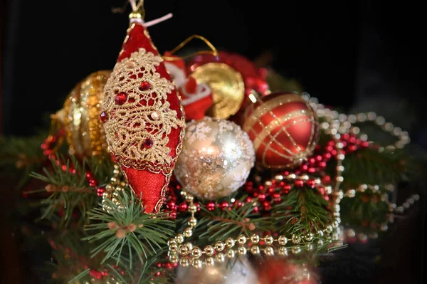 Las Decoraciones Navideñas Para Celebración Año Nuevo — Foto de Stock