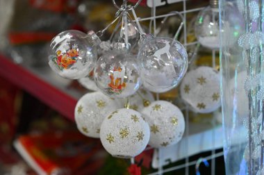 Yeni Noel dekorasyonları seti, tatil konsepti  