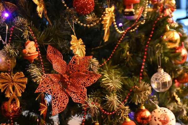 Las Decoraciones Navideñas Para Celebración Año Nuevo — Foto de Stock