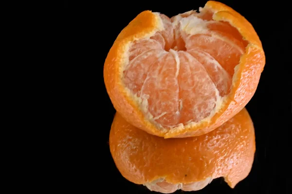 Mandarine Douce Mûre Sur Fond Sombre Vue Rapprochée — Photo