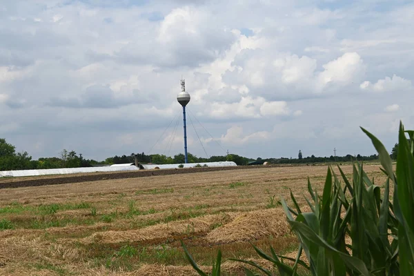 Vastorony Antennák Felhős Háttér — Stock Fotó