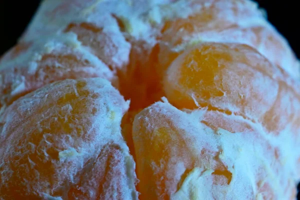 Reife Süße Mandarine Auf Dunklem Hintergrund Nahaufnahme — Stockfoto