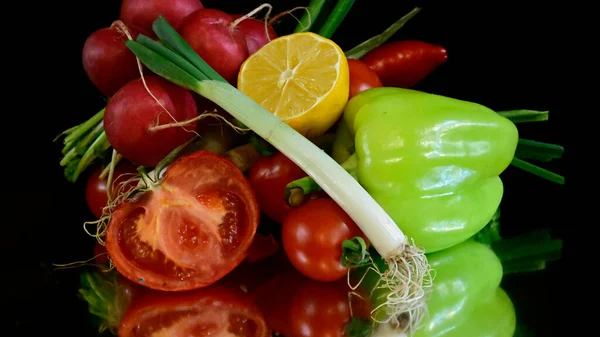 Set Van Verse Rijpe Groenten Gezond Voedsel Concept — Stockfoto