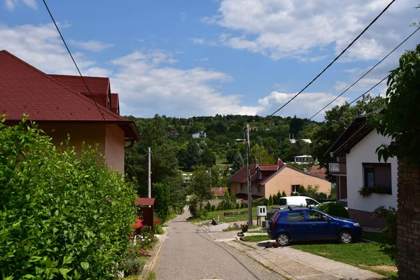 Vista Strada Tra Villaggio Giornata Sole — Foto Stock