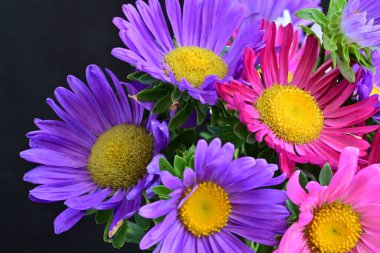 Güzel bir buket yaz çiçeğini kapatıyoruz. 