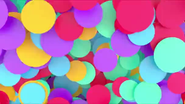 Animación de bolas de colores sobre un fondo negro — Vídeo de stock