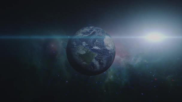 El enfoque del globo terráqueo visto desde el espacio — Vídeo de stock