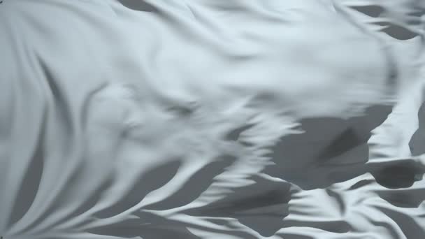 Stříbrné hladké hedvábí rozvíjí v větrem — Stock video