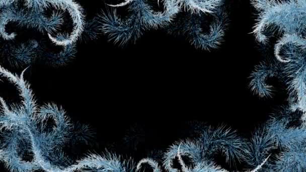 Animatie winter patroon op een zwarte achtergrond — Stockvideo