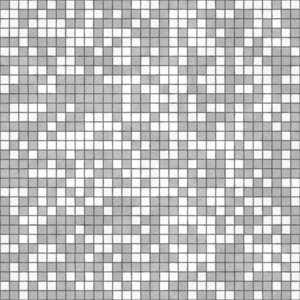 Weiß-graues Mosaik ist mit kleinen quadratischen Fliesen ausgekleidet — Stockfoto