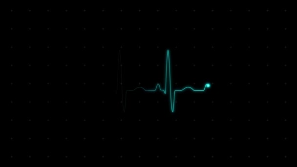 ELECTROCARDIOGRAMEN puls på skärmen av medicinsk utrustning — Stockvideo