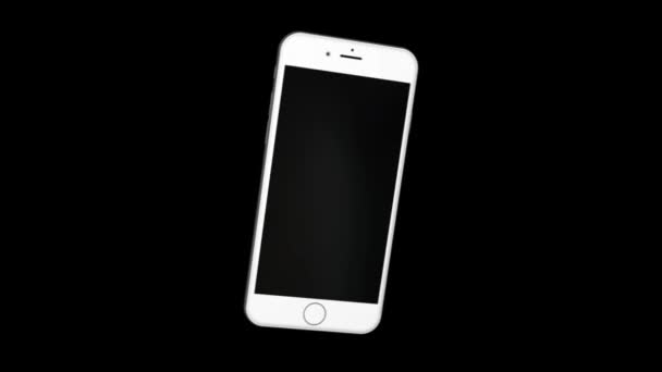 白い携帯電話最大 1920X1080P のアニメーション回転 — ストック動画