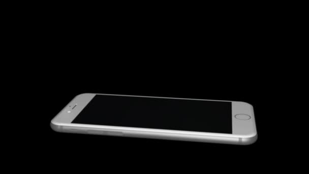 Animation der Rotation eines weiß-grauen Mobiltelefons 1920x1080p — Stockvideo
